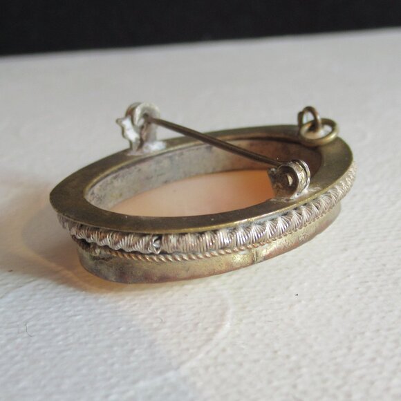 Antique, Victorian style, Shell Cameo, Brooch/Pendant, Silver - Picture 6 of 10